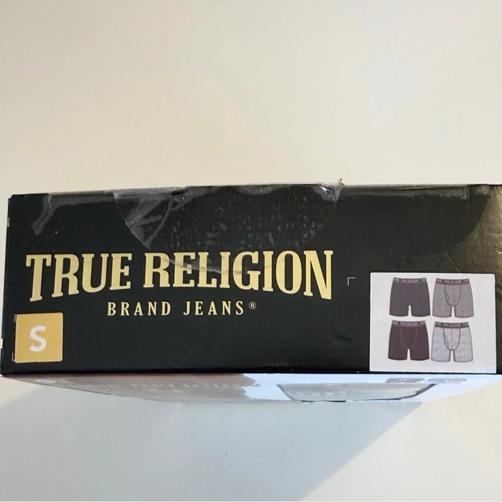 True Religion 4-PK multi grey/ black Modal Boxer Briefs Small 28-30 Waist NWT